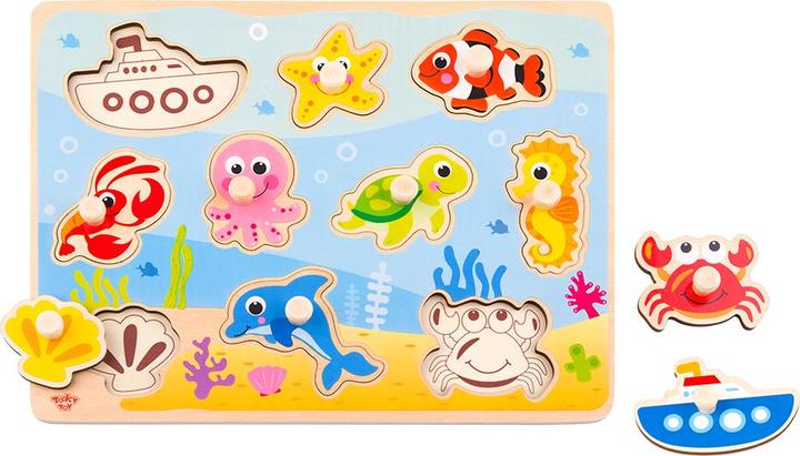 Actual product image Tooky Toy Wooden Puzzle Navy 11-pcs TY856