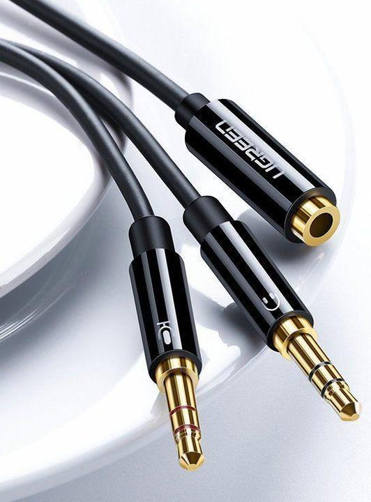 Actual product image Ugreen Microphone and headphone Y splitter 3.5 mm jack (0.20 m, 3.5mm jack (AUX))
