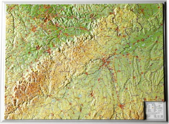 Image du produit Jura souabe,Carte en relief,Petit