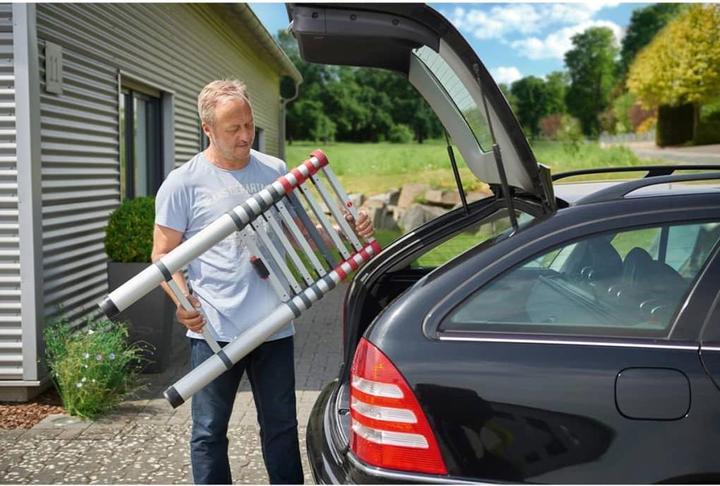 Productafbeelding Hailo FlexLine, aluminium veiligheidstelescopische ladder, 9 sporten (Enkele ladder, 264 cm)