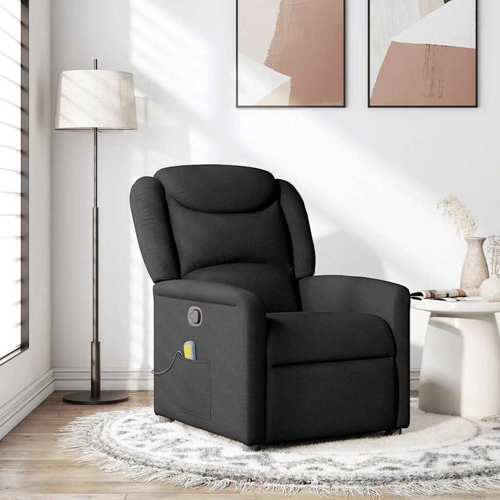 VidaXL Massagesessel Schwarz Stoff Massage TV-Sessel
