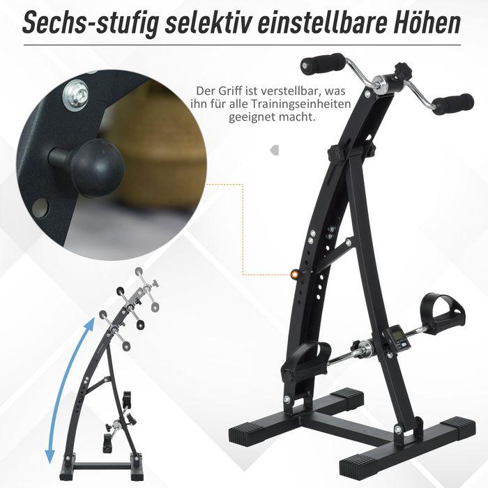 Image du produit Swisshandel24 Vélo d'appartement Vélo d'exercice Vélo à pédales pour seniors Acier noir 41 x 50 x 96cm