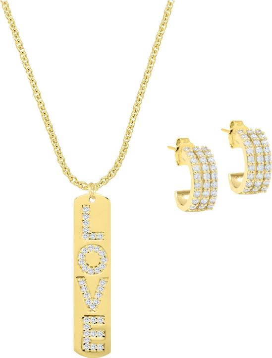Image du produit Candy Set de bijoux LOVE, argent sterling 925, plaqué or (Plaqué or 18k, Argent sterling 925)