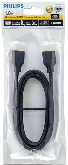 Produktbild Philips HDMI – HDMI kabelis 1,8 m juodas (SWV5401H (1.80 m, HDMI)
