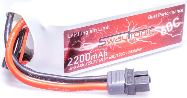 Image du produit Swaytronic 6S 22.2V 2200mAh 60C/120C XT60 (22.20 V, 2200 mAh)