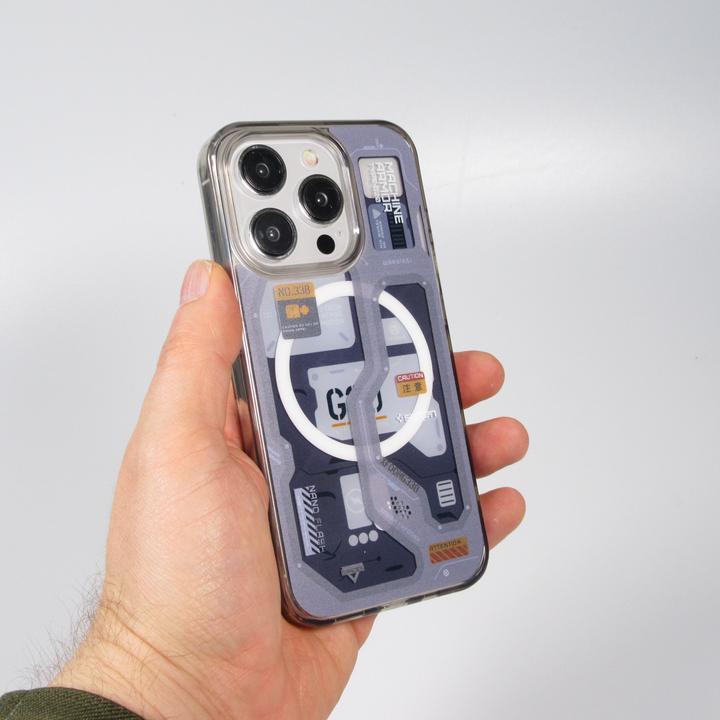 Actual product image PhoneLook Cover Rubber Silicone Machine Armor Type-G20 MagSafe Dark blue (Apple iPhone 15 Pro Max)