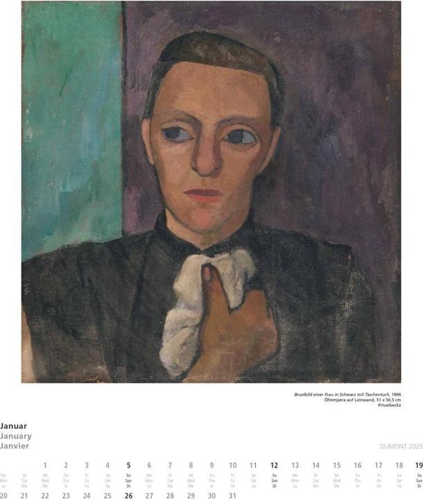 Actual product image Paula Modersohn-Becker 2025 - Art Calendar - Wall Calendar in 34,5 x 40 cm format - Sp (Hardcover, German)