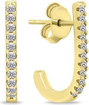 Brilio Silver - Original gold-plated earrings with zircons EA618Y