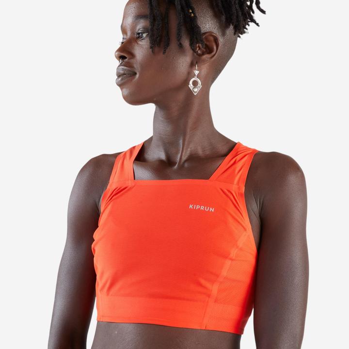 Image du produit Kiprun Crop top de Running léger Femme - Race crop 900 Light rouge Méline ROLLIN (S)