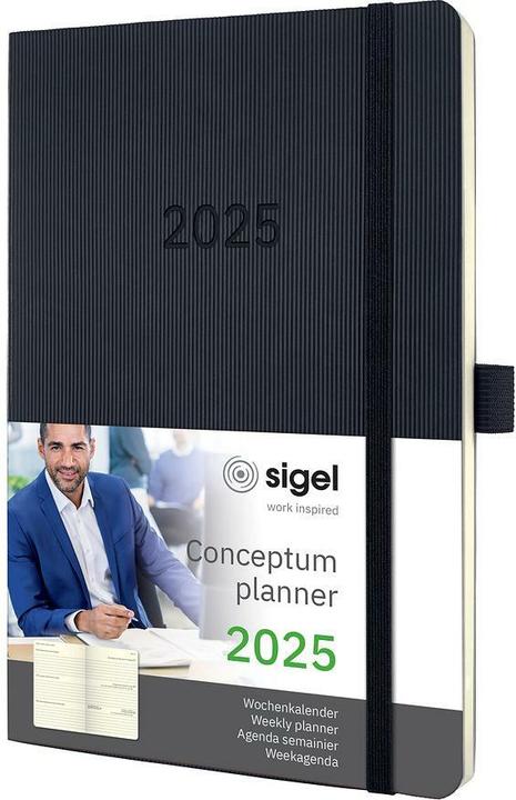 Productafbeelding Sigel Weekkalender 2025 C2522 1W/2S zwart 21x13,5cm (135 x 210 mm, Duits)