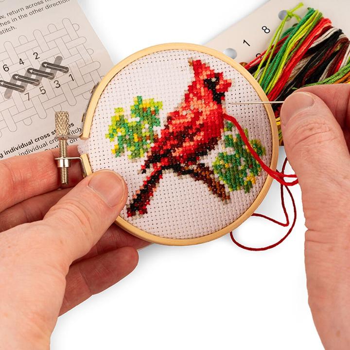 Actual product image Kikkerland - Cardinal MiniCross Stitch Embroidery - (GG276)