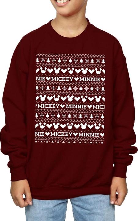 Disney Mickey And Minnie Christmas Fair Isle Sweatshirt Jungen