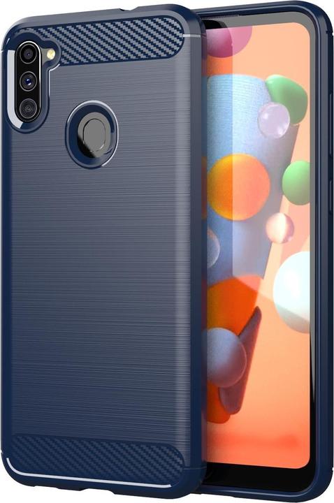 Produktbild Cadorabo TPU Ultra Slim carbon edelstahl Kombi Cover (Samsung Galaxy A11, Samsung Galaxy M11)