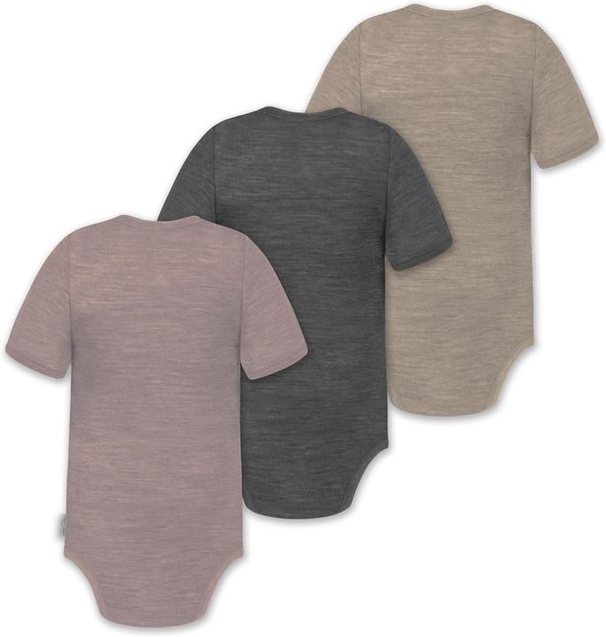 Image du produit Normani Lot de 3 bodies manches courtes bébé mérinos "Tihoi" - 9319 (92)