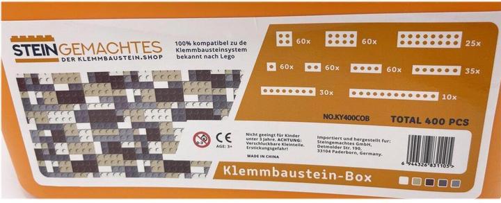 Produktbild Kazi Klemmbaustein-Box mit 400 Plates in Braun - Sand - Grau - Transparent