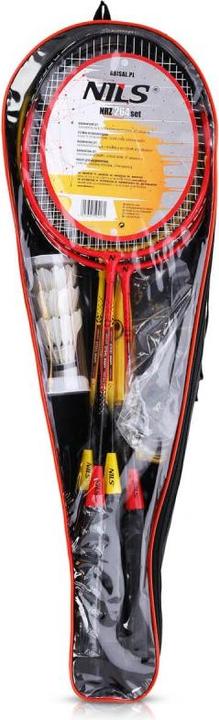 Actual product image Nils NRZ264 ALUMINIUM Badminton Set 4 Rackets 3 Feather Arrows 600x60cm Net Case
