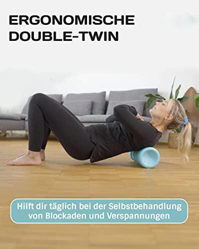 Actual product image Alopini Double fascia roller with 4 ergonomic areas of action for neck, back, buttocks and legs.