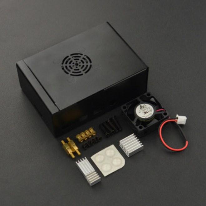Produktbild DFRobot Raspberry Pi 4 Metallgehäuse mit Kühlkörper und Silent Lüfter