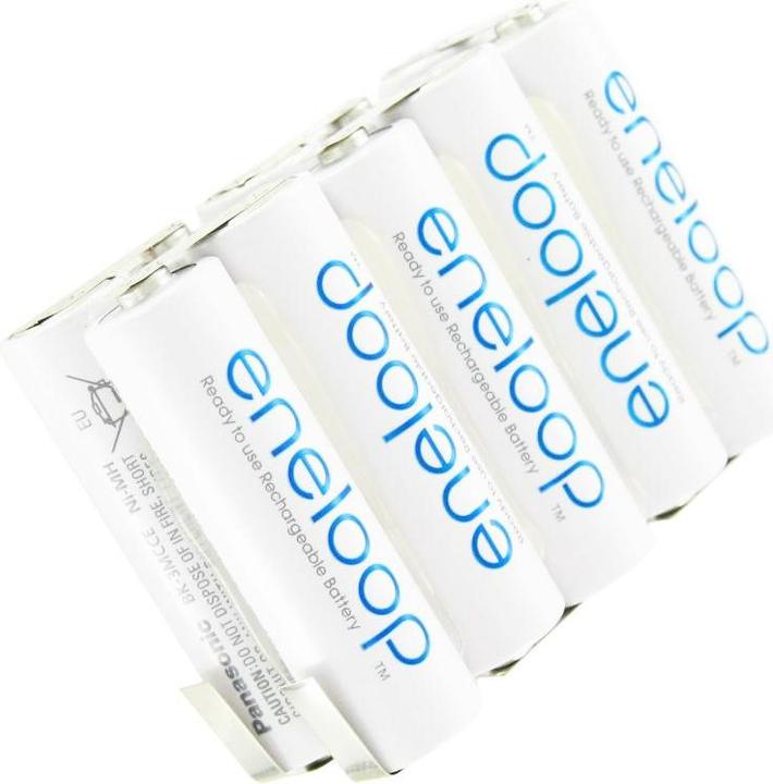 Actual product image Sanyo Eneloop 12 Volt Akku BK-3MCCE mit Lötfahnen (1 pcs., 2000 mAh, Battery + charger)