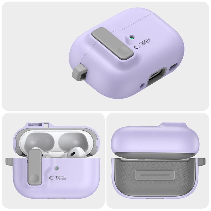 Actual product image Tech-Protect SLIM HOOK Apple AIRPODS PRO 1 / 2 LAVENDER (Headphone bag)