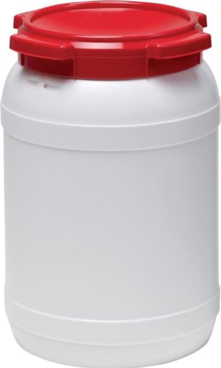 Produktbild HP Autozubehör Weithalsfass 20,0 l PE weiss mit rotem Deckel ohne Tragegriffe Einfüllöffnung-Ø 204 mm