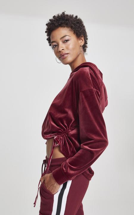 Immagine prodotto Urban Classics UC Ladies Ladies Short Velvet Gathered Hoody da donna con cappuccio (S)
