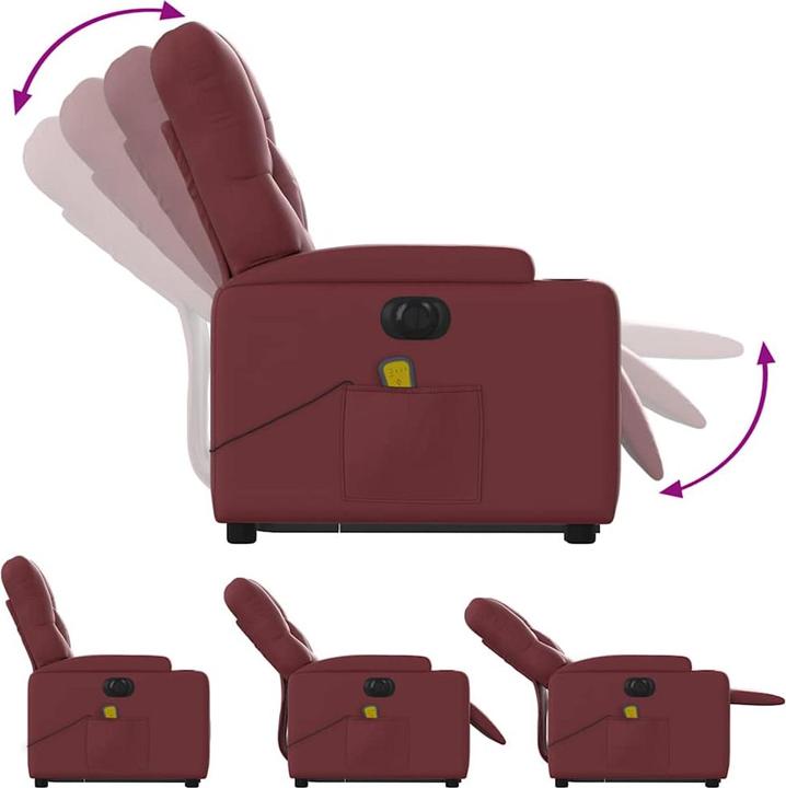 Actual product image VidaXL Massage chair with stand-up aid electric imitation leather