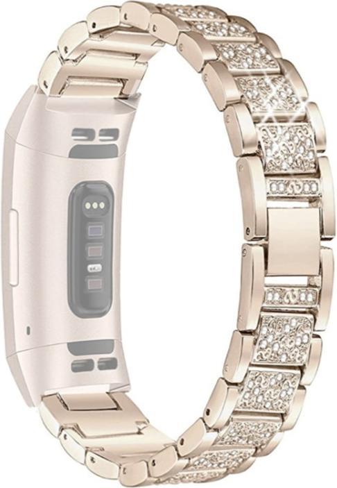 Produktbild Cover-Discount Fitbit Charge 5 - Edelstahl mit Strass Armband gold (Edelstahl)