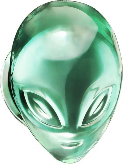Produktbild Star Piercing Flared Plug aus Pyrex Glas Alien (ohne Messing, Glas)