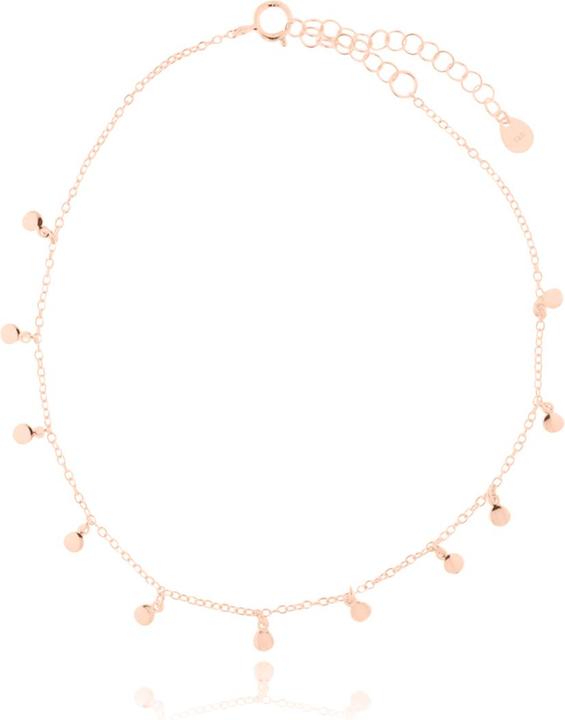 Leyda Fusskette Plaquette (Silber 925, vergoldet 750 / 18 K Gold, 25.50 cm)