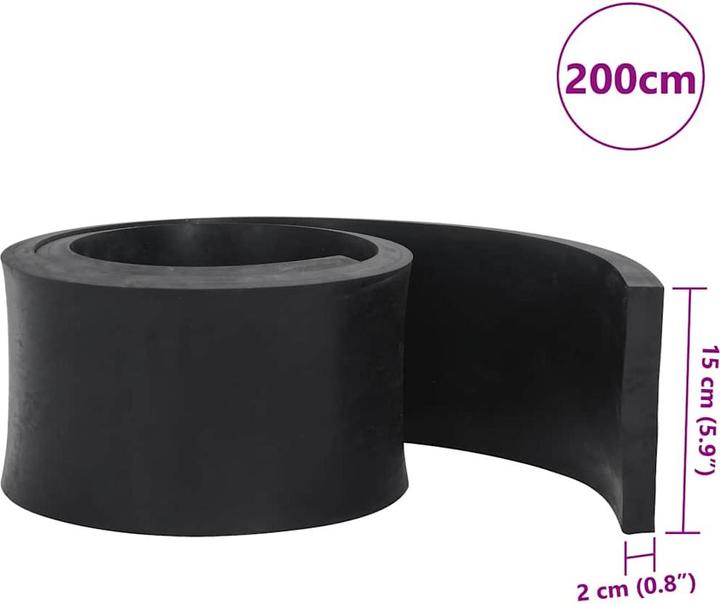 Produktbild VidaXL Schürfleiste Gummi Schwarz 200x15x2 cm Schürfleiste Gummilippe