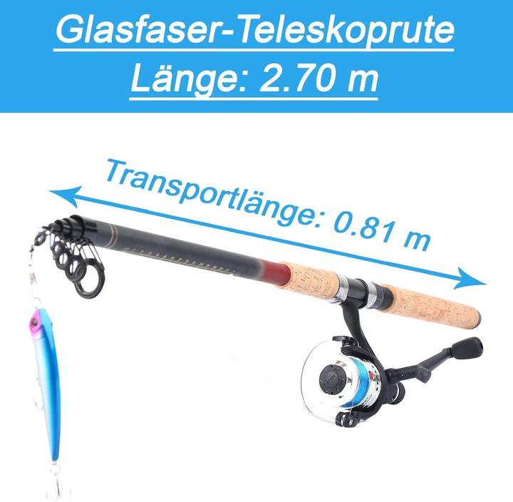 Image du produit Q-Tac Kit de pêche pour enfants (Télescope, Kit de pêche, 270 cm)
