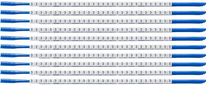 Brady SCN-07-3, clipsleeve wire marker, labelling "" 3 "", for cable diameter of 1.9