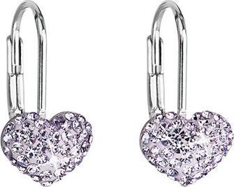 Actual product image Evolution Group Heart earrings with crystals 31125.3 violet (L)