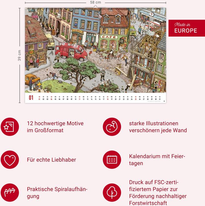 Actual product image Göbel & Knorr Wimmelbilder Edition Kalender 2026 (58 x 39 cm, German)