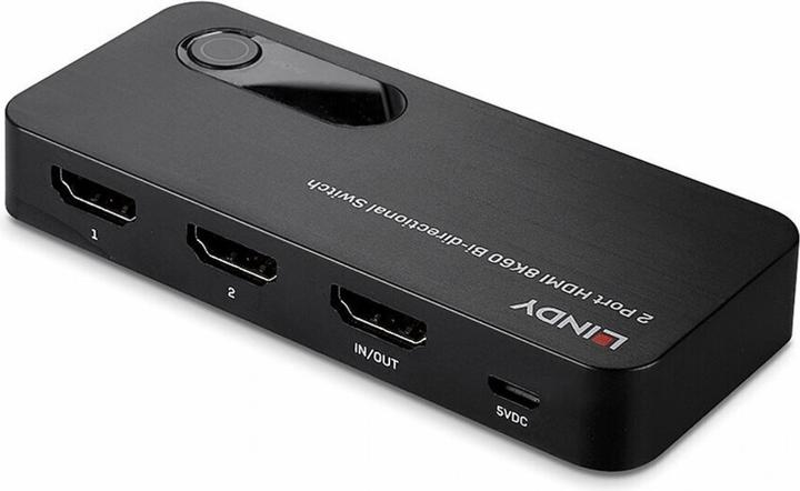Actual product image Lindy 2 Port HDMI 8K60 Bidirectional Switch Switches between two 8K HDMI sources connected to a single