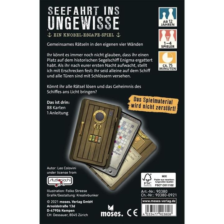 Produktbild Seefahrt ins Ungewisse (Deutsch)