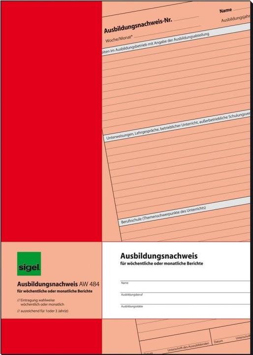 Produktbild Sigel Formularbuch "Ausbildungsnachweis", A4, 28 Blatt (28 x)