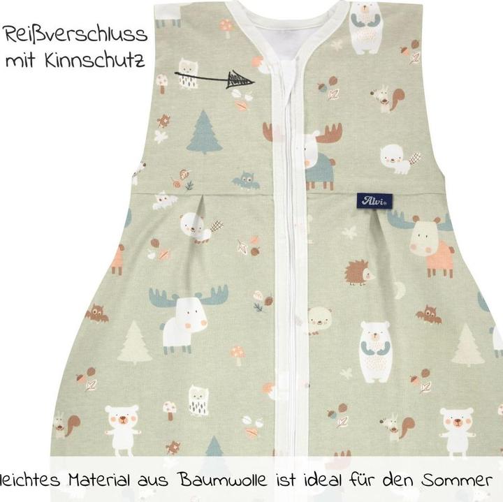 Actual product image Alvi Baby summer sleeping bag Molton Baby Forest 70 cm (70 cm, 0.5 TOG, Summer)
