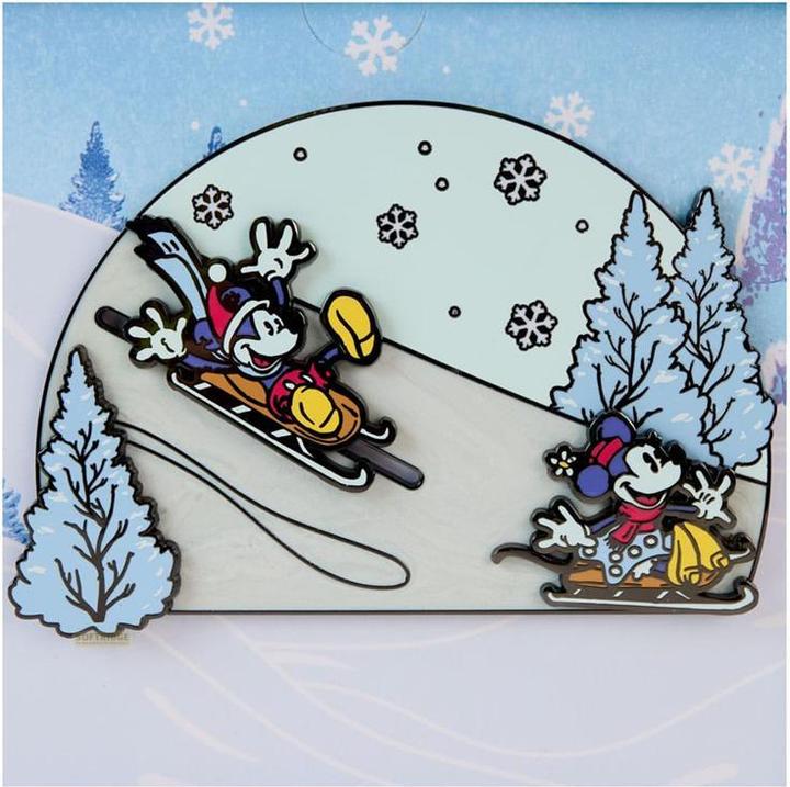 Actual product image Loungefly Disney by pin badge Mickey and friends Winter Wonderland 3" Limited Edition 8 cm