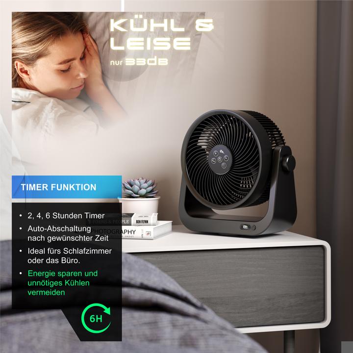 Produktbild CSL Akku Tischventilator, USB Mini Desk Fan, Schreibtischventilator, sehr leise, Fernbedienung, Timer (51 dB)