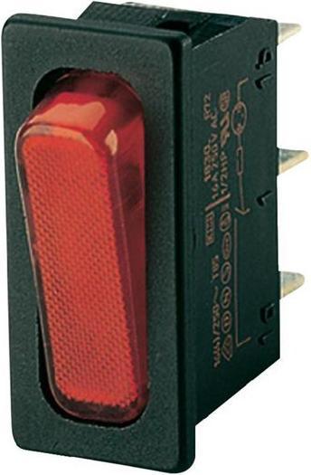 Marquardt Wippschalter, 20 A, 1 Schliesser, 250V, EIN-AUS rastend, IP40, Schwarz/Rot