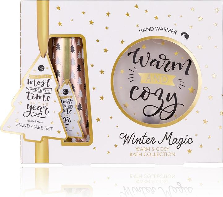 Accentra Handpflegeset WINTER MAGIC in Geschenkbox, inkl. 60ml Hand- & Nagelcreme, Handwärmer, Duft: Vanilla