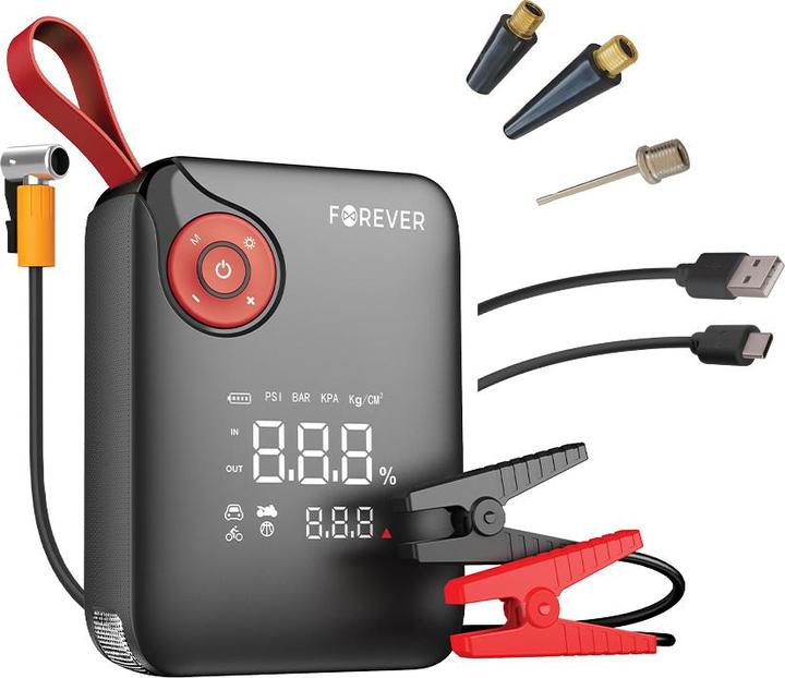 Forever jump starter 4in1 JS-400 7200mAh black-red (600 A, 7200 mAh)