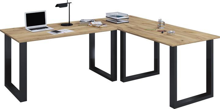 Actual product image VCM Eckschreibtisch Lona 50 cm U Alu Silber