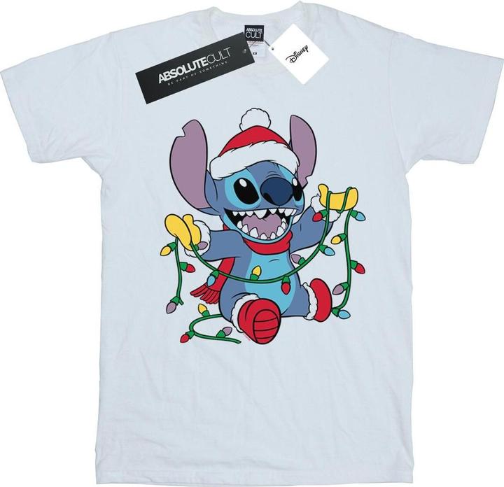 Disney Lilo And Stitch Christmas Lights TShirt (XL)