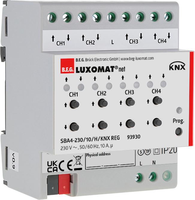 Actual product image BEG SBA4-230/10/H/KNX REG Series installation- (Shutter actuator)