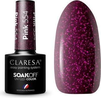 Immagine prodotto Claresa Collezione di smalti UV LED Manicure ibrida Soak Off - 5ml Colore rosa n. 554 (Rosa, Vernice UV gel)