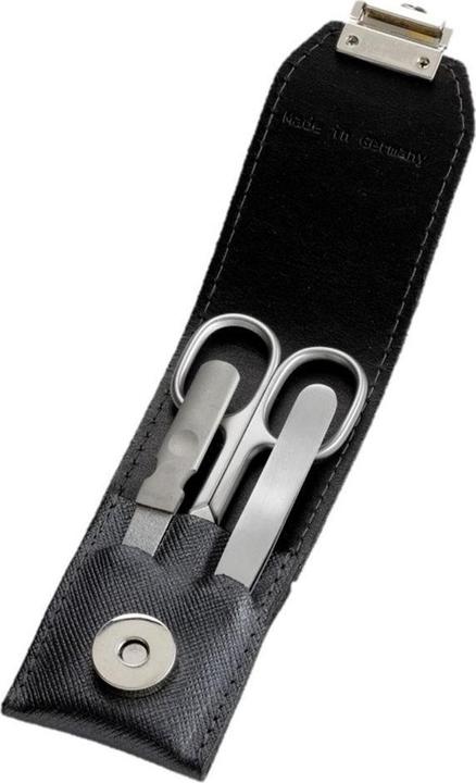 Image du produit Herba Set de manucure 3 pièces Inox dans un étui de rangement, noir