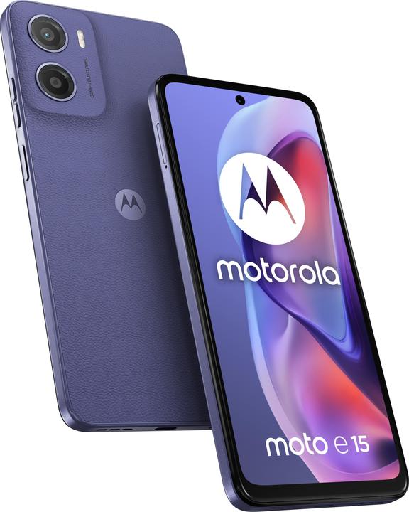 Actual product image Motorola Moto E15 (64 GB, Fresh Lavender, 6.67", Dual SIM, 32 Mpx, 4G)